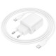 Зарядний пристрій BOROFONE BN27 Fuente 1xUSB-C PD20W + 1xUSB QC3.0 + cable USB-C to USB-C White (6941991120282)