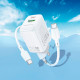 Зарядний пристрій BOROFONE BN27 Fuente 1xUSB-C PD20W + 1xUSB QC3.0 + cable USB-C to USB-C White (6941991120282)