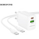 Зарядний пристрій BOROFONE BN29 Fuente 1xUSB-C PD30W + 1xUSB QC3.0 White (6941991120329)