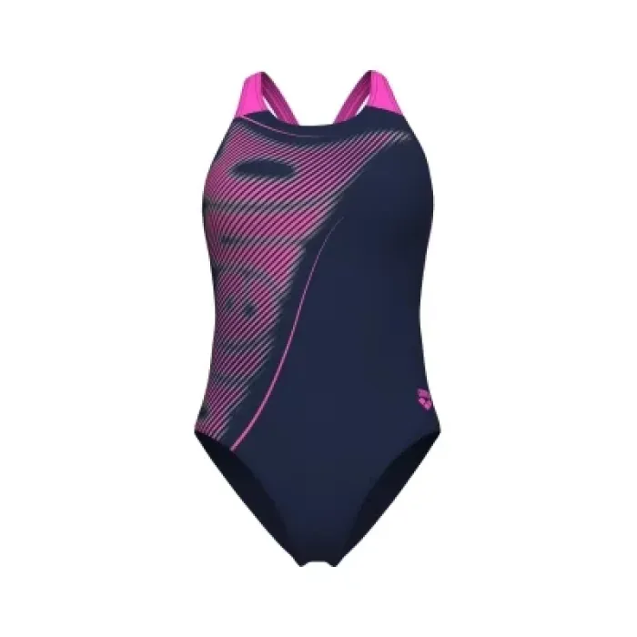 Купальник Arena Bright Glare Swimsuit V Back 008930-790 фіолетовий 40 (3468337533740)