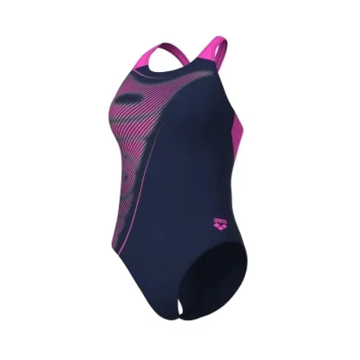 Купальник Arena Bright Glare Swimsuit V Back 008930-790 фіолетовий 40 (3468337533740)