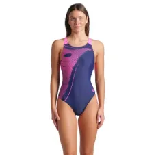 Купальник Arena Bright Glare Swimsuit V Back 008930-790 фіолетовий 40 (3468337533740)