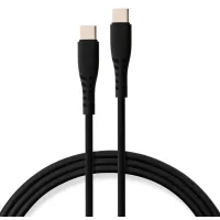 Дата кабель USB-C to USB-C 1.2m 60W Silicon Black Vinga (VCDCCC2612SB)