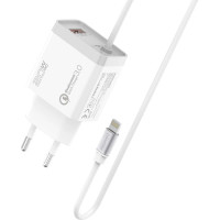 Зарядное устройство Promate 20W PD Lightning + USB QC3.0 (icharge-pdqc3.white)