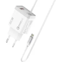 Зарядний пристрій Promate 20W PD Lightning + USB QC3.0 (icharge-pdqc3.white)