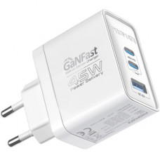 Зарядний пристрій Promate powerport-45 2xUSB-C PD + USB-A QC 45W White (powerport-45.white)