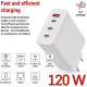 Зарядний пристрій EMOS V06G120 1xUSB-A + 3xUSB-C PD120W GaN (V06G120)
