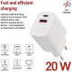 Зарядний пристрій EMOS V02G20 1xUSB-A + 1xUSB-C PD20W GaN (V02G20)