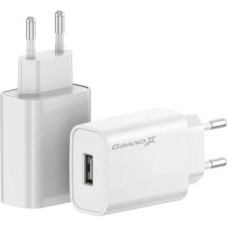 Зарядний пристрій Grand-X CH-550W Quick Charge USB QC3.0 22.5W White (CH-550W)