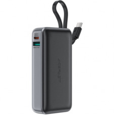 Батарея універсальна Acefast 10000mAh 30W PD, USB-C witch cable, USB-A, Li-Pol, M7 Black (6974316283379)