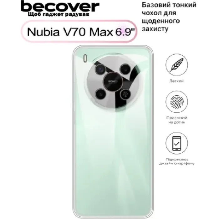 Чохол до мобільного телефона BeCover Nubia V70 Max Transparancy (713565)
