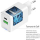 Зарядний пристрій ColorWay C101A GaN Mini 20W PD PPS USB-C + USB-A QC4.0 + cable USB-C to USB-C black (CW-CHS062PDC-WT)