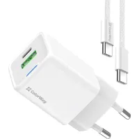 Зарядний пристрій ColorWay C101A GaN Mini 20W PD PPS USB-C + USB-A QC4.0 + cable USB-C to USB-C black (CW-CHS062PDC-WT)
