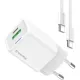 Зарядний пристрій ColorWay C101A GaN Mini 20W PD PPS USB-C + USB-A QC4.0 + cable USB-C to USB-C black (CW-CHS062PDC-WT)