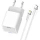 Зарядний пристрій ColorWay C101D GaN Mini 20W PD PPS USB-C + cable USB-C to Lightning white (CW-CHS059PDL-WT)