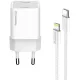 Зарядний пристрій ColorWay C101D GaN Mini 20W PD PPS USB-C + cable USB-C to Lightning white (CW-CHS059PDL-WT)