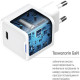 Зарядний пристрій ColorWay C101D GaN Mini 20W PD PPS USB-C + cable USB-C to Lightning white (CW-CHS059PDL-WT)