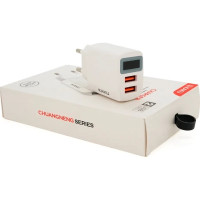 Зарядное устройство iKAKU KSC-180 2xUSB 2.4A digital display White (KSC-180-CHUANGNENG)