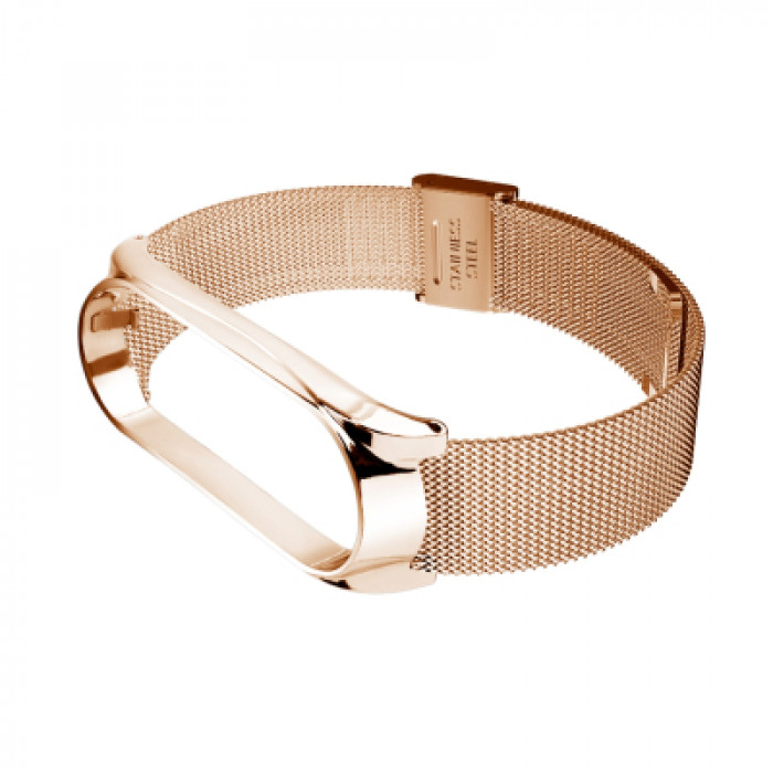 Ремінець до фітнес браслета BeCover Metal для Xiaomi Mi Smart Band 8 Rose Gold (709360)