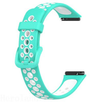 Ремінець до фітнес браслета BeCover Vents Style для Huawei Band 7/Honor Band 7 Turquoise-White (709444)