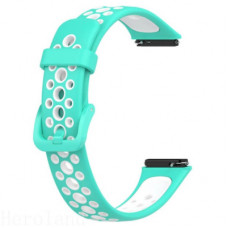 Ремінець до фітнес браслета BeCover Vents Style для Huawei Band 7/Honor Band 7 Turquoise-White (709444)