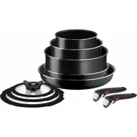 Набір посуду Tefal Ingenio Easy Cook & Clean 10 предметів чорний (L1539053)