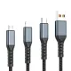 Дата кабель USB 2.0 AM to Lightning + Micro 5P + USB-C 1.2m 100W nylon black XoKo (SC-3100)