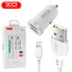 Зарядний пристрій XO 2xUSB 2.1A + cable USB to Lightning white (TZ08-L-WH)