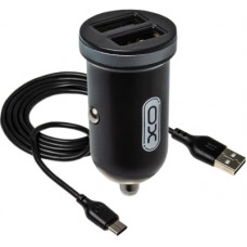 Зарядний пристрій XO 2xUSB 2.1A + cable USB to Micro 5P black (TZ08-M-BK)