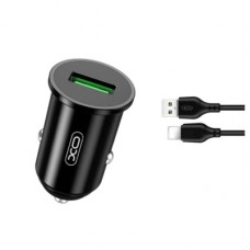 Зарядний пристрій XO USB QC3.0 18W + cable USB to Lightning black (TZ12-L-BK)