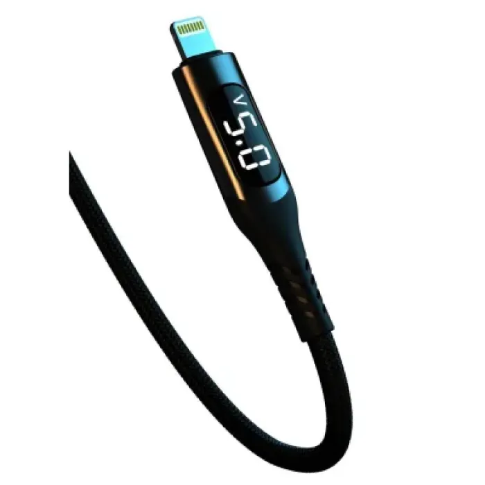 Дата кабель USB 2.0 AM to Lightning 1.0m 2.4A LED black XO (NB162-L-1-BK)