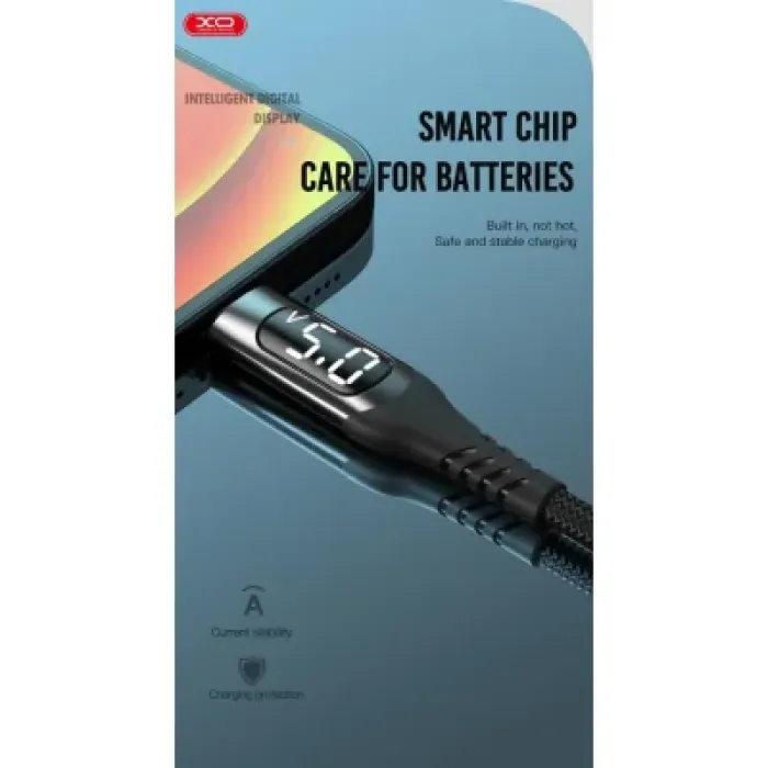 Дата кабель USB 2.0 AM to Lightning 1.0m 2.4A LED black XO (NB162-L-1-BK)