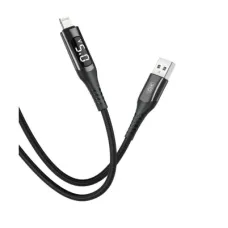 Дата кабель USB 2.0 AM to Lightning 1.0m 2.4A LED black XO (NB162-L-1-BK)