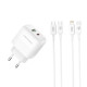 Зарядний пристрій XO 1xUSB QC3.0 + 1xUSB-C PD20W (XO-QC37)