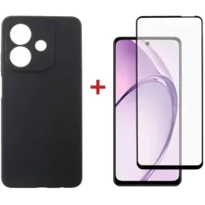 Чохол до мобільного телефона Dengos Carbon + glass Oppo A40m/A40 Black (DG-KM-159)