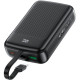 Батарея універсальна Acefast 20000mAh 22,5W PD, QC/3.0 USB-A+USB-C In/Out,build-in cable M14 Black (6974316283966)