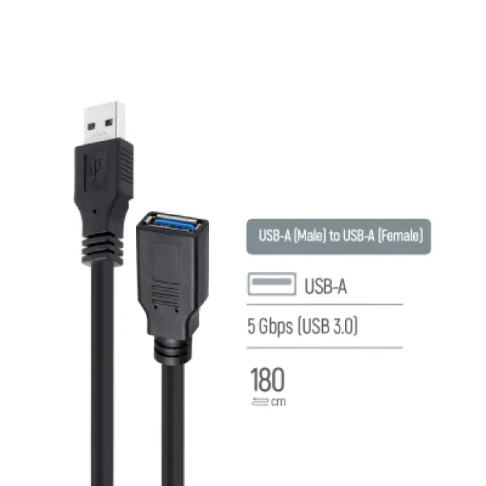 Дата кабель USB 3.0 AM/AF 1.8m black ColorWay (CW-CBUF075-BK)
