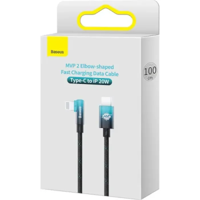 Дата кабель USB-C to Lightning 1.0m 20W 90° corner black/blue Baseus (CAVP000221)
