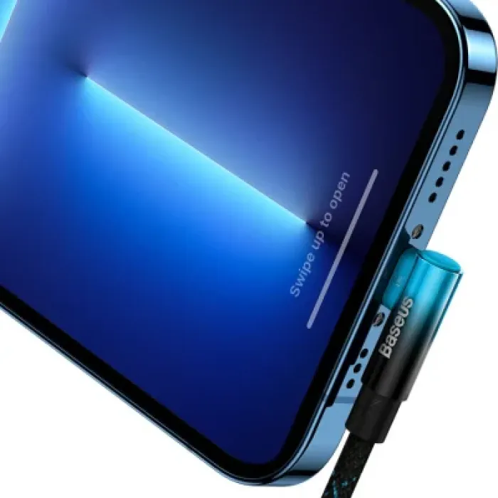Дата кабель USB-C to Lightning 1.0m 20W 90° corner black/blue Baseus (CAVP000221)