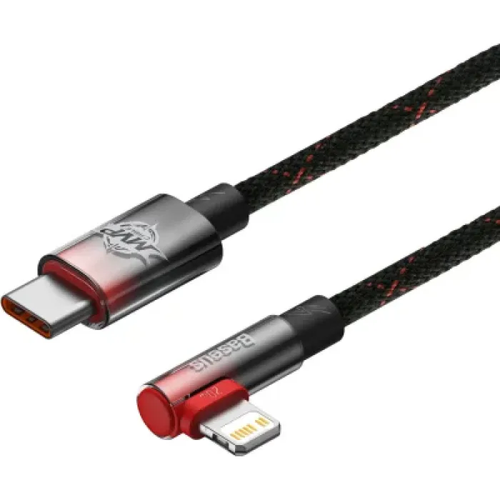 Дата кабель USB-C to Lightning 1.0m 20W 90° corner black/red Baseus (CAVP000220)