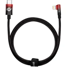 Дата кабель USB-C to Lightning 1.0m 20W 90° corner black/red Baseus (CAVP000220)