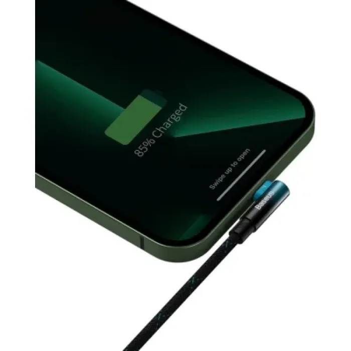 Дата кабель USB 2.0 AM to Lightning 2.0m 2.4A 90° corner black/blue Baseus (CAVP000121)