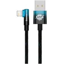 Дата кабель USB 2.0 AM to Lightning 2.0m 2.4A 90° corner black/blue Baseus (CAVP000121)