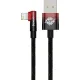 Дата кабель USB 2.0 AM to Lightning 2.0m 2.4A 90° corner black/red Baseus (CAVP000120)