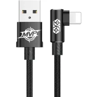 Дата кабель USB 2.0 AM to Lightning 2.0m 1.5A 90° corner black Baseus (CALMVP-A01)