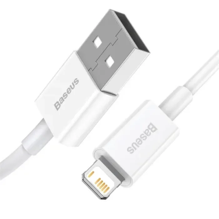 Дата кабель USB 2.0 AM to Lightning 1.0m 2.4A white Baseus (CALYS-A02)
