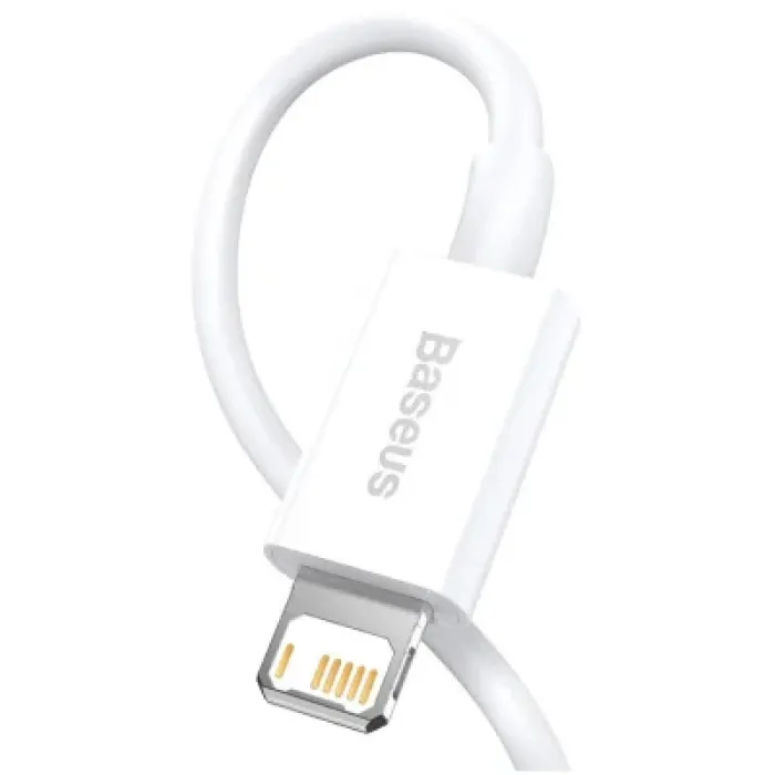 Дата кабель USB 2.0 AM to Lightning 1.0m 2.4A white Baseus (CALYS-A02)