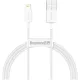 Дата кабель USB 2.0 AM to Lightning 1.0m 2.4A white Baseus (CALYS-A02)