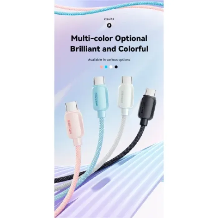 Дата кабель USB-C to USB-C 1.0m 100W white Essager (EXCTT1-WL02-P)