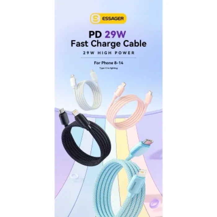 Дата кабель USB-C to Lightning 2.0m 20W white Essager (EXCTL-WLA02-P)